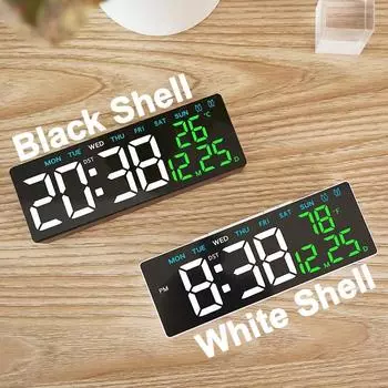 Цифровой будильник с питанием от USB, TEMP, дата, неделя, автоматический димер, функция летнего времени, функция повтора, настольные часы, 12/24-часовой электронный светодиодный будильник