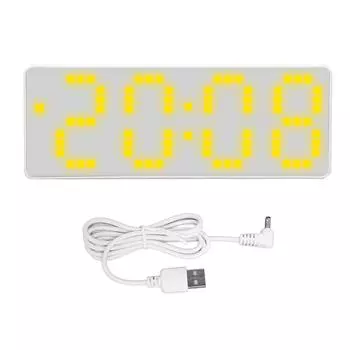 Цифровой будильник с регулируемой яркостью, ярко-желтые цифры, настольные ЖК-электронные часы с