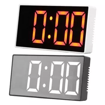 Цифровой будильник со светодиодным зеркалом, электронные часы с питанием от USB, датчики температуры и влажности, будильник для Ho Black
