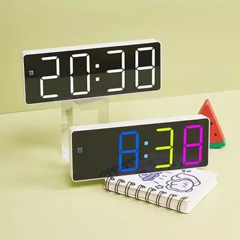 Цифровой будильник TEMP Date Питание от батареи Голосовое управление Ночной режим Повтор сигнала Настольные часы 12/24H Функция «антибеспокойство» Светодиодные часы