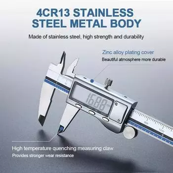 Цифровой цельнометаллический штангенциркуль из нержавеющей стали, высококачественный электронный калибр, измерительный инструмент, линейка, калибр 100/150/200/300 мм