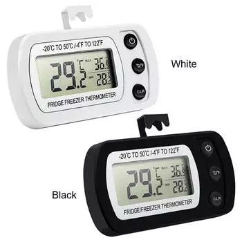 Цифровой датчик температуры Макс/Мин запись Водонепроницаемый Большой ЖК-дисплей для домашних баров кафе White