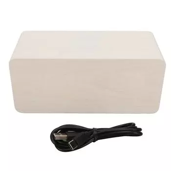 Цифровой деревянный будильник с беспроводной зарядкой, режим выходного дня, двойной повтор сигнала будильника, светодиодные цифровые часы 10 Вт