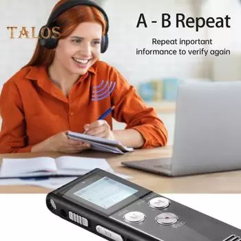 Цифровой диктофон с поддержкой нескольких языков, светодиодный экран, 1536 кбит/с, устройство для записи звука, диктофон 32GB чёрный