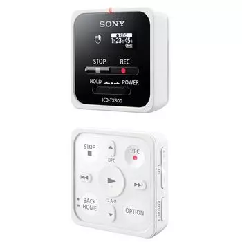 Цифровой диктофон Sony 16 ГБ ICD-TX800: Малый размер, линейный PCM, совместим с удаленной записью, пульт дистанционного управления в комплекте, модель 2017 года, белый ICD-TX800 W