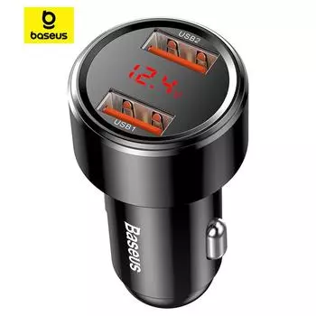 Baseus Magic Series 45W Dual QC цифровой дисплей интеллектуальное быстрое автомобильное зарядное устройство чёрный