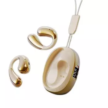 Цифровой дисплей Беспроводные наушники Гарнитура с заушным креплением HiFi стерео наушники с HD микрофоном Передача с низкой задержкой Водонепроницаемый чёрный