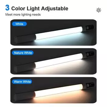 Цифровой дисплей индукционный настенный светильник USB перезаряжаемый 3 цвета регулируемый сенсорный контроль шкаф свет для кухни спальни 1200mAH чёрный