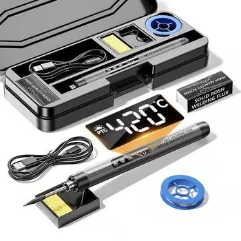 Цифровой дисплей, мини-паяльное устройство с USB-портом, портативный бытовой интерфейс типа C, аккумулятор 800 мАч, регулируемая температура