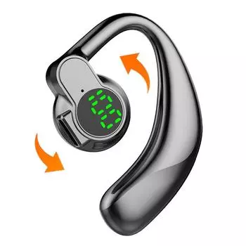 Цифровой дисплей одиночные деловые Bluetooth-наушники для левого и правого уха воздушная проводимость безболезненное ношение с HD-микрофоном чёрный