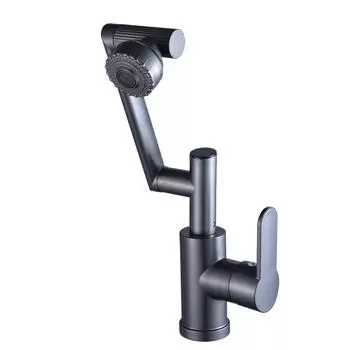 Цифровой дисплей, светодиодный смеситель для раковины, водопроводный кран для ванны, поворот на 360 градусов, смеситель для ванной комнаты с одной пластиковой ручкой, смеситель для раковины, горячая и холодная вода