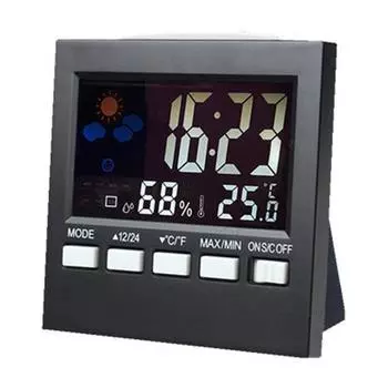 Цифровой дисплей термометр влажности будильник красочные многофункциональные часы для спальни офиса