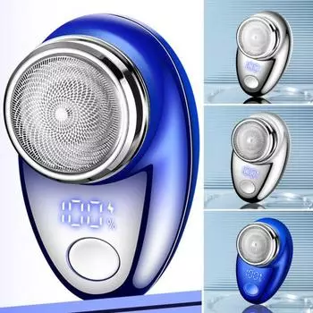 Цифровой дисплей Type-C Перезаряжаемая мини-дорожная роторная бритва Портативная беспроводная бритва для волос чёрный