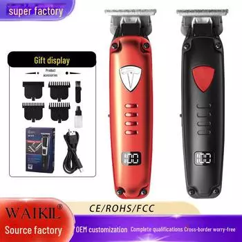 Цифровой дисплей USB перезаряжаемая машинка для стрижки волос - электрический триммер для волос и бритва red красный