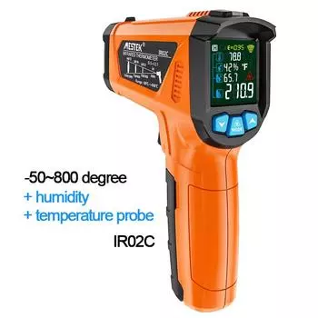 Цифровой инфракрасный термометр Пирометр Тепловизор Измеритель температуры Ручной термометр с подсветкой Сигнализация