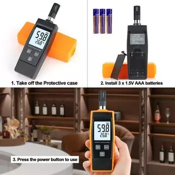 Цифровой измеритель температуры и влажности, высокоточный термометр, гигрометр, измеритель влажности, монитор разноцветный