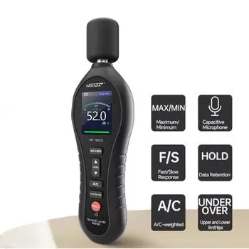 Цифровой измеритель уровня звука 30-130 дБ, децибел-метр, ЖК-сонометр с подсветкой, шумомер с взвешенным децибел-метром A/C
