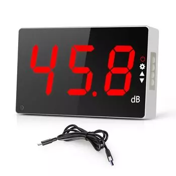 Цифровой измеритель уровня звука, настенный тестер уровня шума, ЖК-дисплей, измеритель громкости, функция будильника, децибеллометр, измеритель шума, офисный завод