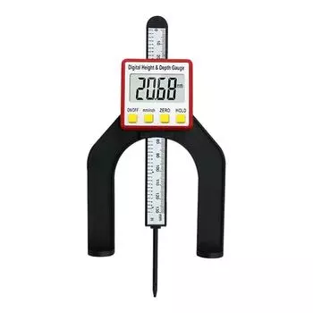 Цифровой измеритель высоты, глубиномер, линейка для измерения глубины по дереву с ЖК-дисплеем для плотника, деревообрабатывающего инструмента