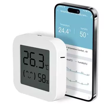 Цифровой комнатный термометр-гигрометр, высокоточный измеритель температуры и влажности, домашний BT измеритель температуры и влажности белый