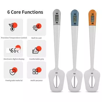 Цифровой кондитерский шпатель с термометром Термометр для кондитерских изделий/сахара/конфет Термометр для мяса, торта, молока Инструмент светло-синий