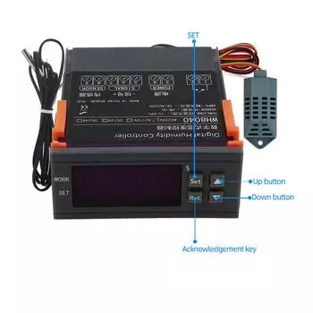 Цифровой контроллер влажности WH8040 12 В 24 В переменного тока 220 В Контроллер влажности воздуха Домашний холодильник охладитель гигрометр переключатель управления