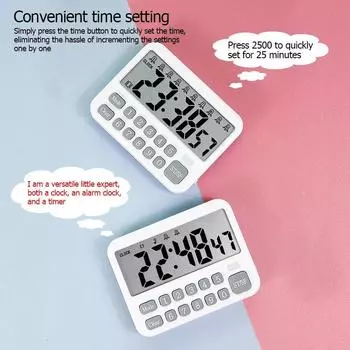 Цифровой кухонный таймер 10 будильников 99 часов обратный отсчет Беззвучный/вибрационный магнитный будильник Настольные таймеры для приготовления пищи учебы