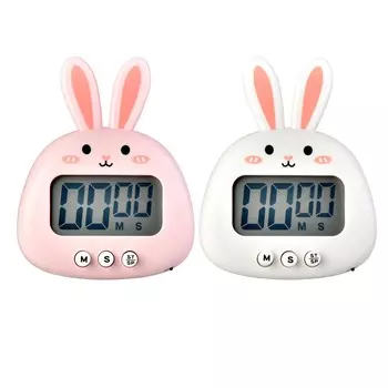 Цифровой кухонный таймер Cute Bunny Magnetic Precise Easy Clear Alarm Cooking Timer для семьи Pink