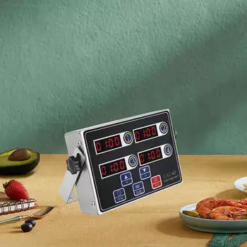 Цифровой кухонный таймер, многоканальные часы для выпечки, ресторанные таймеры для дома 4 Channels