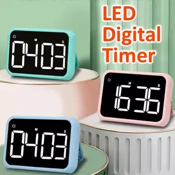 Цифровой кухонный таймер с ЖК-дисплеем, выключателем, беззвучным и громким будильником, 24-часовой формат, дети, учителя, кухня чёрный