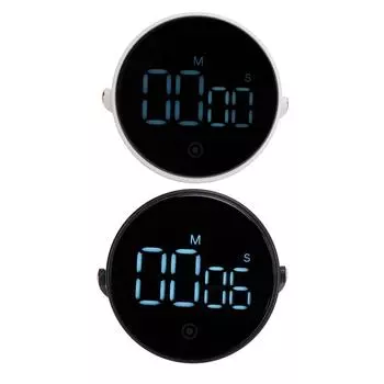 Цифровой кухонный таймер, светодиодный дисплей, вращающийся, 3 уровня громкости, регулируемый, точный, бытовой таймер Remi White