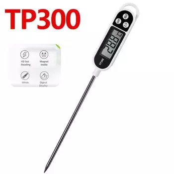 Цифровой кухонный термометр для приготовления пищи, термометр для мяса, термометр для духовки, барбекю, гриля, таймера TP300, электронного термометра для еды чёрный