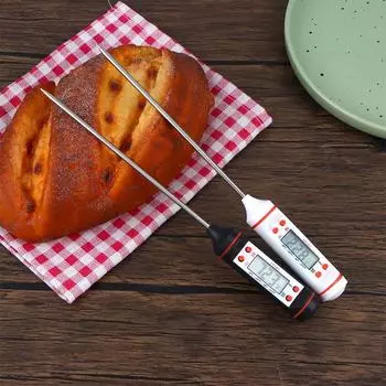 Цифровой кухонный термометр для выпечки, зонда, мгновенного считывания показаний, термометров для барбекю и мяса, зонда, тестер тепла чёрный