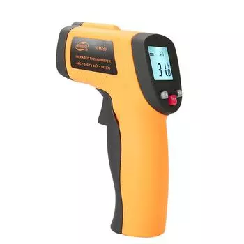 Цифровой лазерный инфракрасный термометр, пирометр (-от 50 °С до 550 °С) с ЖК-подсветкой 15.3*10.1*4.3cm оранжевый