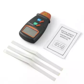 Цифровой лазерный тахометр, бесконтактный счетчик оборотов в минуту, тахометр, измеритель скорости вращения двигателя, вращение от 2,5 до 999,9 об/мин, DT-2234C