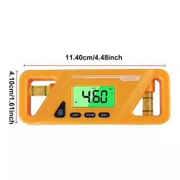 Цифровой магнитный инклинометр, горизонтальный угловой измерительный прибор HW300, ЖК-дисплей, транспортир, уровень с подсветкой чёрный