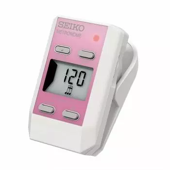Цифровой метроном SEIKO Clip Type Pearl Pink DM51P Громкость можно регулировать и отключать с помощью поворотного регулятора громкости