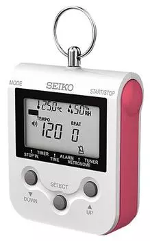 Цифровой метроном SEIKO с шейным ремешком, малиново-розовый DM90P