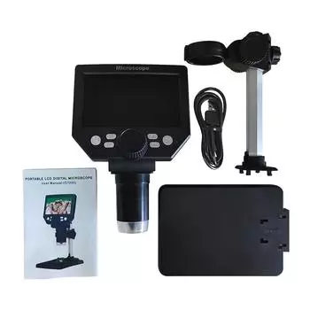 Цифровой микроскоп 1000X с 8 светодиодами, цифровым увеличителем, 4,3-дюймовым ЖК-микроскопом с зумом, пайкой монет, сварочным инструментом CHINA