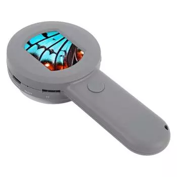 Цифровой микроскоп с 2-дюймовым ЖК-экраном, 100-кратная ювелирная лупа с подсветкой, портативная лупа для монет