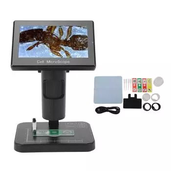Цифровой микроскоп с 5-дюймовым IPS-экраном USB 1080P 1000-кратное увеличение 3 режима освещения 8-кратный зум Монета