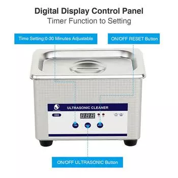Цифровой мини-ультразвуковой очиститель, металлическая корзина для мытья ювелирных часов, стоматологический очиститель 800 мл, 35 Вт, 40 кГц CN Plug 220V