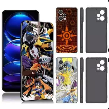 Цифровой монстр Digimon черный силиконовый чехол для телефона Xiaomi Redmi Note 9 10 11 11S 11T 12 13 Pro 5G Plus 9S 10S 12S Redmi Note 10 4G