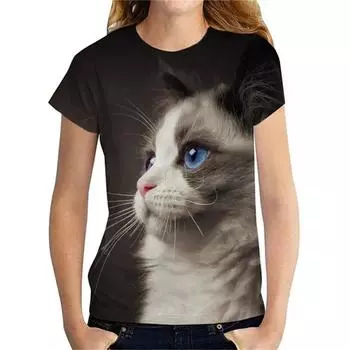 Цифровой мультфильм 3D принт летняя женская футболка с v-образным вырезом модная уличная с коротким рукавом Harajuku удобная женская повседневная футболка 6XL