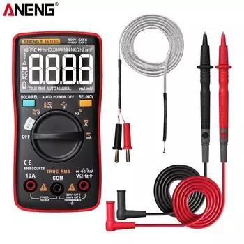 Цифровой мультиметр ANENG AN113D, электрический счетчик, 6000 отсчетов, тестер напряжения постоянного/переменного тока