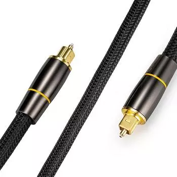 Цифровой оптический аудиокабель Кабель Toslink — [позолоченный 24 карата] оптоволоконный кабель «папа-папа» для домашнего кинотеатра, звуковой панели, телевизора, Xbox, Playstation5 и т. д. 3.3ft