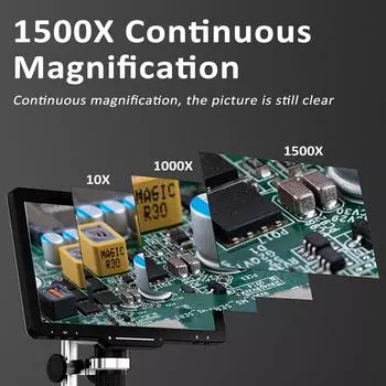 Цифровой паяльный микроскоп DM12 1500X 10,1-дюймовый IPS-экран Фотовидеомикроскоп Монетный микроскоп