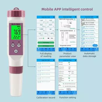 Цифровой PH-метр 7 в 1 PH/TDS/EC/ORP/SG/измеритель солености/температуры с высоким разрешением ATC 0,01 фиолетовый