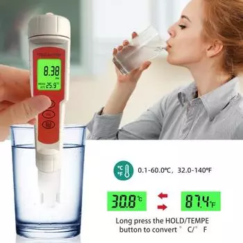 Цифровой PH-тестер с подсветкой, высокая точность, компактный размер, портативный аккумулятор, широкое применение