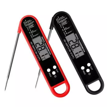 Цифровой пищевой термометр со складным зондом, термометр для конфет, термометр для жарки во фритюре, кухонные гаджеты для барбекю, индейки, конфетных жидкостей красный